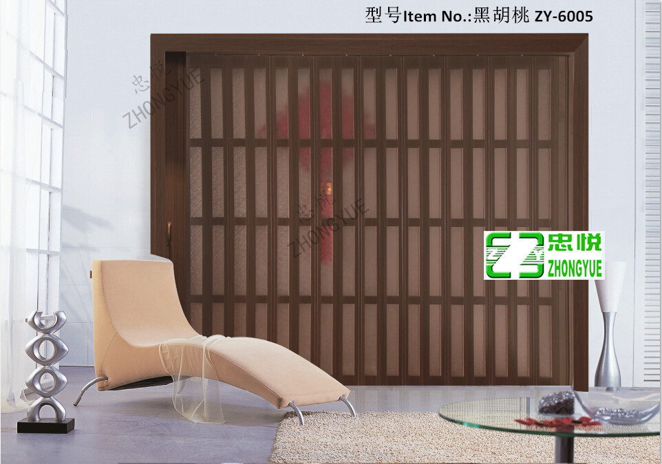 门业图片-豪华生态树脂折叠门/屏风湖南忠悦客厅推拉门厨房隔断门PVC折叠门/屏风zy图片
