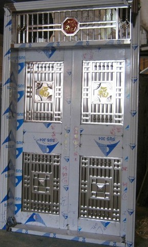 门业图片-双开门佛山吉南门厂供应优质304不锈钢双开门JN-1017图片