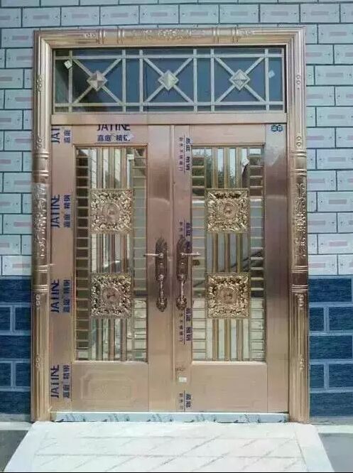门业图片-双开门玫瑰金双开门JN-1008图片