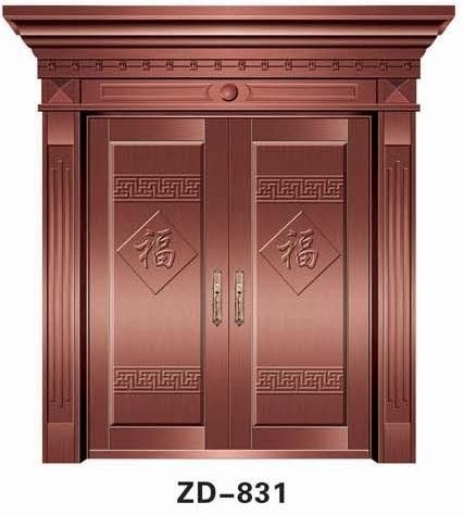 门业图片-铜铝门红黑铜ZD-831图片