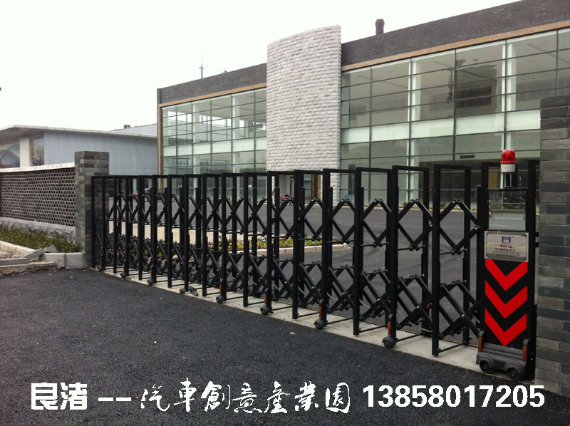 门业图片-工业系列杭州双轨伸缩门理想牌图片