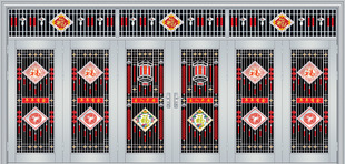 门业图片-高档不锈钢门不锈钢大门六开门1298图片