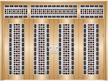 门业图片-钛金不锈钢门不锈钢大门1508图片